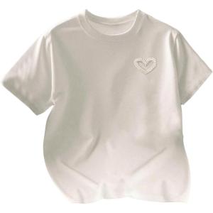 image:imageWomens Beaded Sequin Tops Bowknot Bow T Shirt Short Sleeve Crewneck Trendy Tee Top Y2k TopsWhite Solid