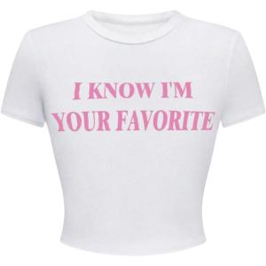 image:imageWomens Cropped Letter Graphic T Shirt Crewneck Short Sleeve Slogan Tee StreetwearSolid White