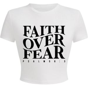 image:imageWomens Cropped Letter Graphic T Shirt Crewneck Short Sleeve Slogan Tee StreetwearWhite and Black
