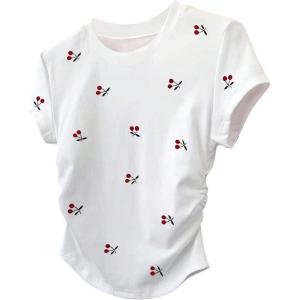 image:imageWomens Cute Graphic Tees Crew Neck Short Sleeve T Shirts Casual Summer TopsWhite