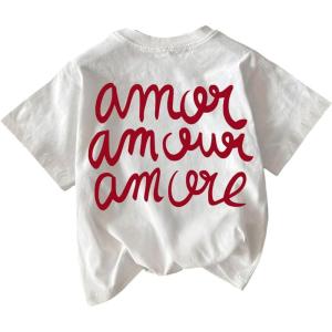 image:imageWomens Letter Graphic Tees Crew Neck Short Sleeve T Shirts Summer OutfitsWhite and Red