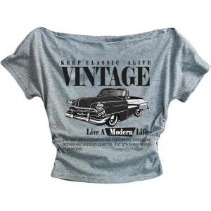 image:imageWomens Off The Shoulder Y2K Letter Graphic Tops Short Sleeve Tees Fitted Retro Vintage Summer T ShirtsLight Grey