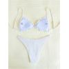 image:imageRoseSeek Womens 2 Piece Gingham Bikini Sets Tie Front Frill Bathing Suit Set Wireless Padded SwimsuitBeige