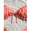 image:imageRoseSeek Womens 2 Piece Gingham Bikini Sets Tie Front Frill Bathing Suit Set Wireless Padded SwimsuitCoral Orange