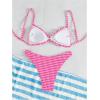 image:imageRoseSeek Womens 2 Piece Gingham Bikini Sets Tie Front Frill Bathing Suit Set Wireless Padded SwimsuitHot Pink