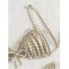 image:imageRoseSeek Womens 2 Piece Gingham Bikini Sets Tie Front Frill Bathing Suit Set Wireless Padded SwimsuitKhaki