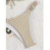 image:imageRoseSeek Womens 2 Piece Gingham Bikini Sets Tie Front Frill Bathing Suit Set Wireless Padded SwimsuitKhaki