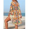 image:imageRoseSeek Womens Bathing Suit Cover Up Floral Mesh Boho Beach Cover Up Dress Summer Vacation OutfitsMulticolor