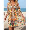 image:imageRoseSeek Womens Bathing Suit Cover Up Floral Mesh Boho Beach Cover Up Dress Summer Vacation OutfitsMulticolor