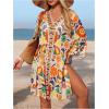 image:imageRoseSeek Womens Bathing Suit Cover Up Floral Mesh Boho Beach Cover Up Dress Summer Vacation OutfitsMulticolor