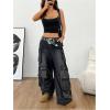 image:imageRoseSeek Womens Cheetah Print Camisole Tops Leopard Spaghetti Strap Slim Fit Summer Y2K Crop Tank TopBlack