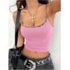 image:imageRoseSeek Womens Cheetah Print Camisole Tops Leopard Spaghetti Strap Slim Fit Summer Y2K Crop Tank TopPink
