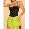 image:imageRoseSeek Womens Corset Tops Floral Lace Mesh Date Night Outfits Spaghetti Strap Bustier CamisoleBlack