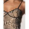image:imageRoseSeek Womens Snake Print Lace Cropped Cami Top Spaghetti Strap Camisole Tops Y2k Tops Night Out OutfitsMulticolor