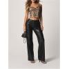 image:imageRoseSeek Womens Snake Print Lace Cropped Cami Top Spaghetti Strap Camisole Tops Y2k Tops Night Out OutfitsMulticolor