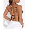 image:imageRoseSeek Womens Sparkly Sequin Draped Halter Crop Tops Backless Rave Night Out Party ShirtsBlack