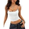 image:imageRoseSeek Womens Cheetah Print Camisole Tops Leopard Spaghetti Strap Slim Fit Summer Y2K Crop Tank TopWhite