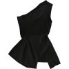 image:imageRoseSeek Womens Dressy One Shoulder Tops Slim Fit Peplum Tops with Slit Elegant Tank TopsBlack