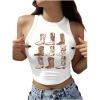 image:imageRoseSeek Womens Graphic Crop Tops Crewneck Slim Fit Sleeveless Tank Tops Summer Tops Cowgirl ShirtsWhite