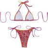image:imageRoseSeek Womens 2 Piece Paisley Print Swimsuit Halter Triangle Tie Side Bathing Suit Boho Bikini SetMulticolor