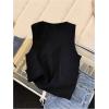 image:imageRoseSeek Womens 3D Floral Tank Top Crew Neck Tulip Applique Summer Casual Sleeveless Going Out TopsBlack
