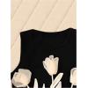 image:imageRoseSeek Womens 3D Floral Tank Top Crew Neck Tulip Applique Summer Casual Sleeveless Going Out TopsBlack