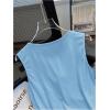 image:imageRoseSeek Womens 3D Floral Tank Top Crew Neck Tulip Applique Summer Casual Sleeveless Going Out TopsBlue