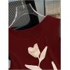 image:imageRoseSeek Womens 3D Floral Tank Top Crew Neck Tulip Applique Summer Casual Sleeveless Going Out TopsBurgundy