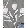image:imageRoseSeek Womens 3D Floral Tank Top Crew Neck Tulip Applique Summer Casual Sleeveless Going Out TopsGrey