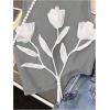 image:imageRoseSeek Womens 3D Floral Tank Top Crew Neck Tulip Applique Summer Casual Sleeveless Going Out TopsGrey