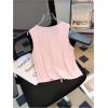 image:imageRoseSeek Womens 3D Floral Tank Top Crew Neck Tulip Applique Summer Casual Sleeveless Going Out TopsLight Pink