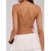 image:imageRoseSeek Womens Boho Floral Beaded Chain Camisole Top Backless Draped Neck Sleeveless Low Cut Crop TopsPink