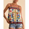 image:imageRoseSeek Womens Boho Floral Camisole Tops Graphic Spaghetti Strap Tank Top Beach Vacation ClothesBlue Floral