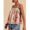 image:imageRoseSeek Womens Boho Floral Camisole Tops Graphic Spaghetti Strap Tank Top Beach Vacation ClothesMulticolor