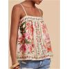 image:imageRoseSeek Womens Boho Floral Camisole Tops Graphic Spaghetti Strap Tank Top Beach Vacation ClothesMulticolor