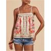 image:imageRoseSeek Womens Boho Floral Camisole Tops Graphic Spaghetti Strap Tank Top Beach Vacation ClothesMulticolor