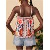 image:imageRoseSeek Womens Boho Floral Camisole Tops Graphic Spaghetti Strap Tank Top Beach Vacation ClothesMulticolor Print