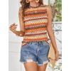 image:imageRoseSeek Womens Boho Tank Tops 2024 Causal Summer Sleeveless Vest Tops Geo Print Crewneck ShirtsLight Orange