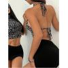 image:imageRoseSeek Womens Cheetah Backless Halter Top Sleeveless Tie Back Crop Tank Tops Going Out OutfitsLight Grey