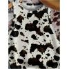 image:imageRoseSeek Womens Cow Print Tank Top Sleeveless Crewneck Fitted Crop Tops Summer Cowgirl VestBlack and White