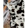 image:imageRoseSeek Womens Cow Print Tank Top Sleeveless Crewneck Fitted Crop Tops Summer Cowgirl VestBlack and White