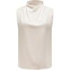 image:imageRoseSeek Womens Draped Mock Neck Tank Top Elegant Sleeveless Blouses Office Business ShirtsBeige