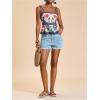 image:imageRoseSeek Womens Floral Going Out Cami Top Sleeveless Spaghetti Strap Camisole Peplum Summer TopsMulticolor