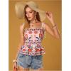 image:imageRoseSeek Womens Floral Going Out Cami Top Sleeveless Spaghetti Strap Camisole Peplum Summer TopsMulticolor Orange