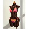 image:imageRoseSeek Womens Floral Print Lace Bikini Set Tie Backless Cheeky Bathing Suit String Triangle SwimsuitPink Multicolor