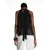 image:imageRoseSeek Womens Flowy Going Out Halter Tops Ruffle Mesh Tops Cut Out Sleeveless Tie Neck Tank Top Summer OutfitBlack