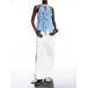 image:imageRoseSeek Womens Flowy Going Out Halter Tops Ruffle Mesh Tops Cut Out Sleeveless Tie Neck Tank Top Summer OutfitBlue