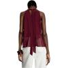 image:imageRoseSeek Womens Flowy Going Out Halter Tops Ruffle Mesh Tops Cut Out Sleeveless Tie Neck Tank Top Summer OutfitBurgundy