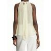 image:imageRoseSeek Womens Flowy Going Out Halter Tops Ruffle Mesh Tops Cut Out Sleeveless Tie Neck Tank Top Summer OutfitLight Yellow