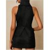 image:imageRoseSeek Womens Fold Over High Neck Tops Sleeveless Fitted Tank Tops Western OutfitBlack